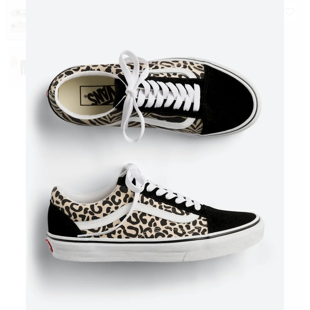 Vans Black and Cream Old Skool Sneakers